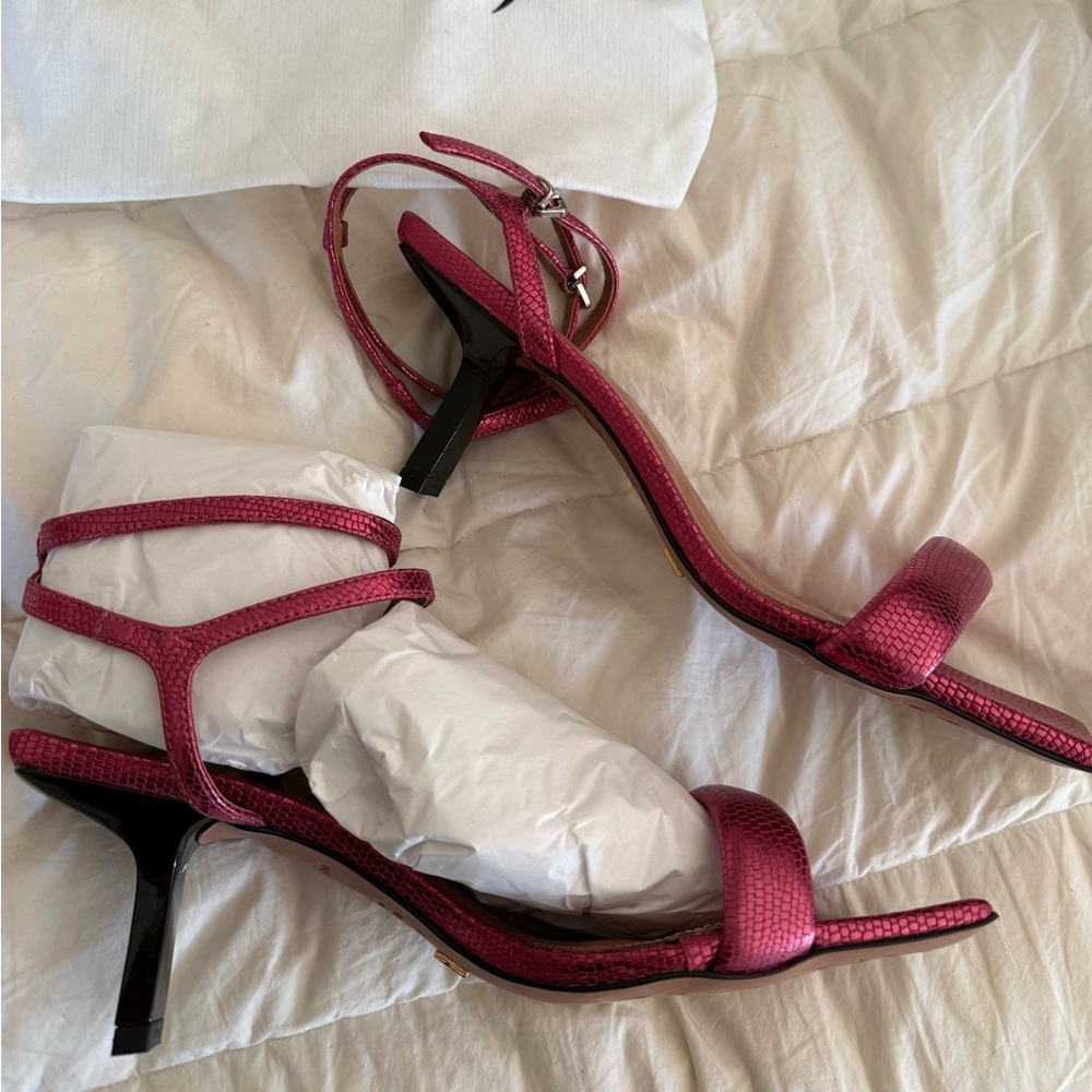 Anthropologie Fuchsia Strappy Heels